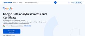 مسار Google Data Analytics Professional Certificate
