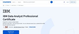 مسار IBM Data Analyst Professional Certificate